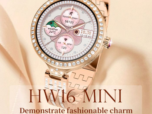 HW16 MINI LUXURY WOMEN ROSE GOLD SMART WATCH