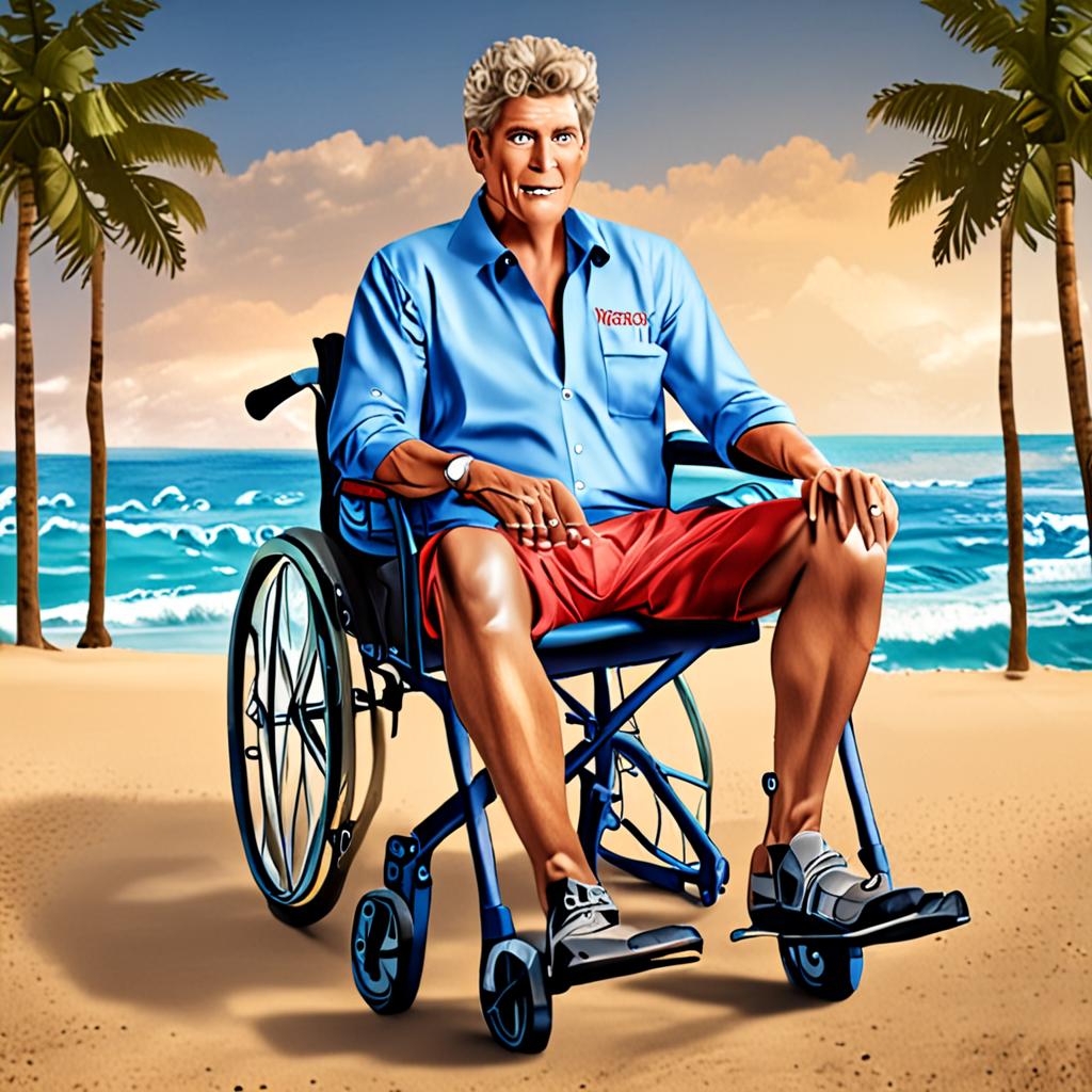 ‘Baywatch’ icon David Hasselhoff, 73, fuels health fears as he’s seen in wheelchair with bandaged ankle