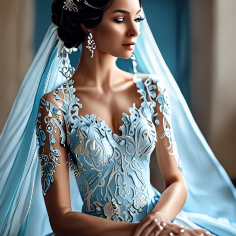 Dreamy Bride Style: The Pale Blue Wedding Gown Trend for a Beautiful Blue Wedding Dress